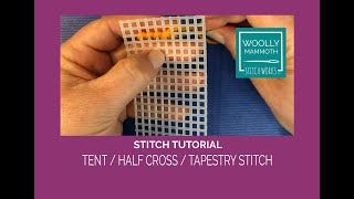 Stitch Tutorial 5 Tent  Half Cross  Tapestry Stitch [upl. by Phipps]