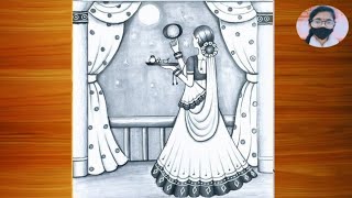 karva chauth drawing [upl. by Yaral]