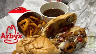 Arby’s NEW Steak Pepper Dip Sandwich Review [upl. by Alcinia]