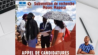 Bourse de recherche MosesMapesa [upl. by Aneeras42]