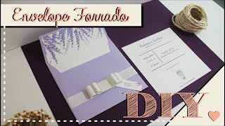 Como fazer Convite de Casamento com Envelope Forrado DIY  Faça você mesmo  Tutoriais casamento [upl. by Dardani]