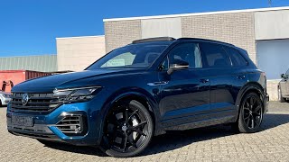 Volkswagen NEW Touareg R 2022 in 4K 462hp 22 inch Estoril MeloeBlue Walk around amp detail inside [upl. by Sidon616]