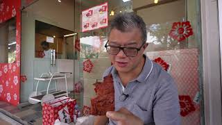 SHORTS Eating Kim Peng Hiangs most sought after PINEAPPLE BAK KWA meat jerky 肉干 [upl. by Guglielma]