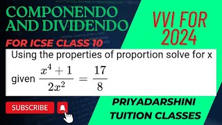 Componendo and dividendo property icseclass10maths proportion icse2024 algebra viral trending [upl. by Teillo68]