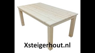 Steigerhout tafel maken [upl. by Airdnola268]