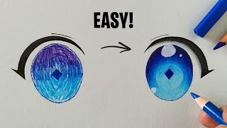 HOW TO COLOR ANIME EYES WITH CHEAP ART SUPPLIES [upl. by Lemrac]