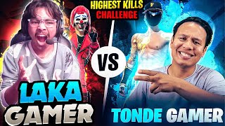 Tonde Gamer vs Laka Gamer Highest Kill Challenge in Grandmaster Ranked Match  Garena free fire [upl. by Jarret]