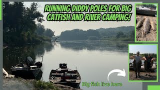 RUNNING DIDDY POLES FOR BIG CATFISH and RIVER CAMPING [upl. by Quennie943]