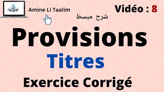 Provision Sur les Titres TP et TVP Exercice corrigé [upl. by Dranoc]