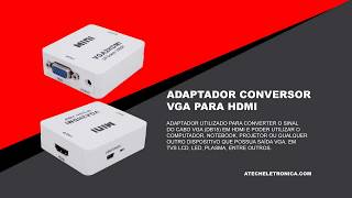 Adaptador Conversor VGA para HDMI com Áudio VGA do Computador para HDMI da TV [upl. by Theodoric]