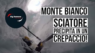 📢 Monte Bianco sciatore precipita in un crepaccio Salvato dallamico Il VIDEO [upl. by Uoliram531]