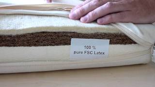 Natuurlatex matras ledikant Lara Plus biologisch Prolana [upl. by Ariik724]