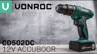 VONROC CD502DC – Accu boormachine  Accuboor – 12V [upl. by Alilad402]