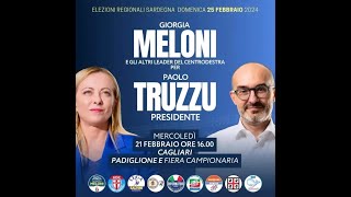 Sardegna adesso live tutti per Truzzu Presidente Interviene Giorgia Meloni [upl. by Ardnuasak]