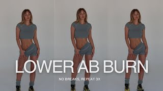 LOWER AB BURN WORKOUT  no breaks repeat 3x [upl. by Nedlog]