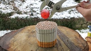 Glowing 1000 Degree Metal Ball vs 100 Cigarettes [upl. by Marguerite869]