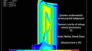 FEM simulation  Railway braking thermal loads railway wheel wheelset train braking [upl. by Eissahc]
