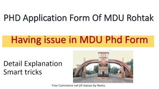 How to fill MDU phd application form 2024  New Notification from MDU [upl. by Dressel580]