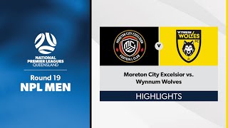 NPL Men Round 19  Moreton City Excelsior vs Wynnum Wolves Highlights [upl. by Ahso51]