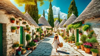 Alberobello Italy 🇮🇹  Magical Trulli Village  4k HDR 60fps Walking Tour ▶78min [upl. by Yrac]