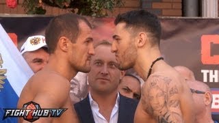 Nathan Cleverly vs Sergey Kovalev Full weigh in Full HD [upl. by Alywt]