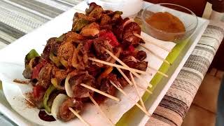 HOW TO MAKE DELICIOUS GHANA GIZZARD KEBAB GIZZARD RECIPES \SUYA KEBAB [upl. by Aivatnahs]