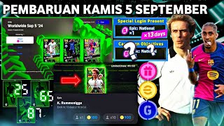 1 PACK RUMMENIGGE PEMBARUAN KAMIS 5 SEPTEMBER BOCORAN POTW WORLDWIDE ADA MBAPPE MADRID EFOOTBALL [upl. by Strenta]