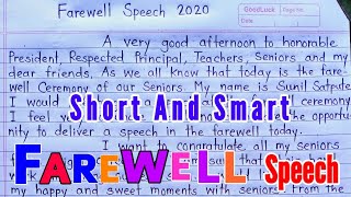 Farewell speech in English  Goodbye speech  Best farewell speech for seniors students by junior [upl. by Hsatan156]