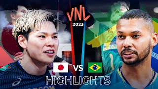 JAPAN vs BRAZIL  Highlights  Mens VNL 2023 [upl. by Wilkens27]