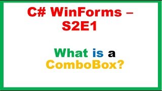 C WinForms S2E1  ComboBox  What is ComboBox [upl. by Nwahsek]