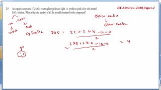 An organic compound C8H10O2 rotates planepolarized light JEE Advance2020 [upl. by Yrret]