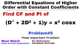 Differential Equation  Higher Order Differential Equations  Complementary Function  By GP Sir [upl. by Bartosch]