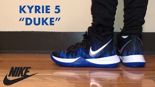 Nike Kyrie 5 Duke TV PE On Feet Review [upl. by Ibbed516]