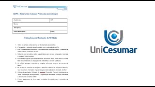 Para realização da atividade MAPA da disciplina Produção de Conhecimento Científico Tecnológico [upl. by Ahseinar364]