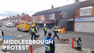 Protesters March Through Middlesbrough  Middlesbrough Protest [upl. by Aleicarg]