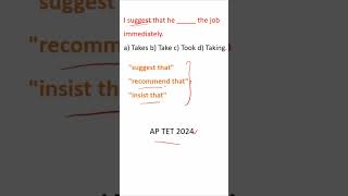 Subjunctive Mood Tip 01 AP TET 2024 shorts 01 [upl. by Yznyl]