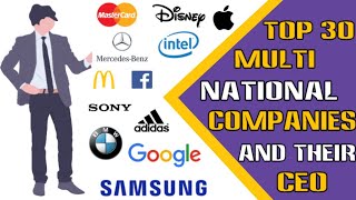 Top 30 Multinational Companies And Their CEOs  2020  Metawisest [upl. by Nolyarg]