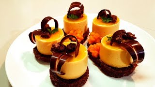 Mousse de Mango con base de Brownie de nuez  El Toque del Chef [upl. by Nyrak]