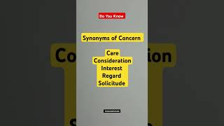 5 Synonyms of Concern  Corporate Kurradu  shorts synonyms english learn shortsfeed short [upl. by Perrins]