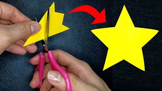 How To Cut a Perfect Star  Make a Perfect Star with Just One Cut [upl. by Kopans227]