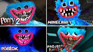 Evolution of Huggy Wuggy in all games  Project Playtime Minecraft Roblox Poppy playtime 2 [upl. by Morey137]