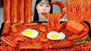 ASMR MUKBANG 직접 만든 불닭볶음면 소세지 먹방 amp 레시피 FRIED SAUSAGES AND FIRE NOODLES EATING [upl. by Dyke90]