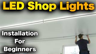 How To Install LED Shop Lights On Ceiling In A Garage  Barrina LEDS [upl. by Yelsha171]