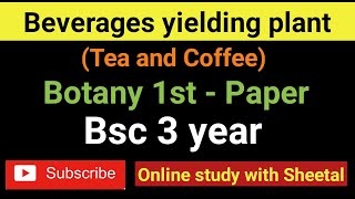 beverage yielding plants   coffee and tea  botany 1  bsc 3 year [upl. by Nath]