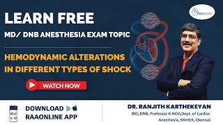 Anesthesia  Hemodynamic Alterations in Different Types of Shock  By DrRanjith Karthekeyan [upl. by Henrietta]