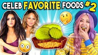 Trying Celebrity Favorite Foods  People Vs Food [upl. by Eltsirc]