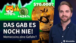 DAS GAB ES NOCH NIE  Bitcoin Rekordanstieg Allzeithoch in EUR amp die Memecoin Explosion [upl. by Evatsug]