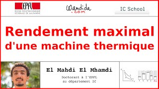 Rendement maximal dune machine thermique  El Mahdi El Mhamdi [upl. by Agustin]