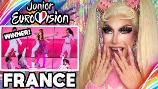 🇫🇷 Zoé Clauzure  Cœur  France LIVE  American Reacts to Junior Eurovision 2023 [upl. by Morie]