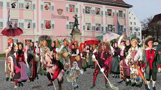 Donaueschinger Narrenmarsch der Stadtkapelle Donaueschingen und Narrenfiguren der DS Fasnet [upl. by Abagail]